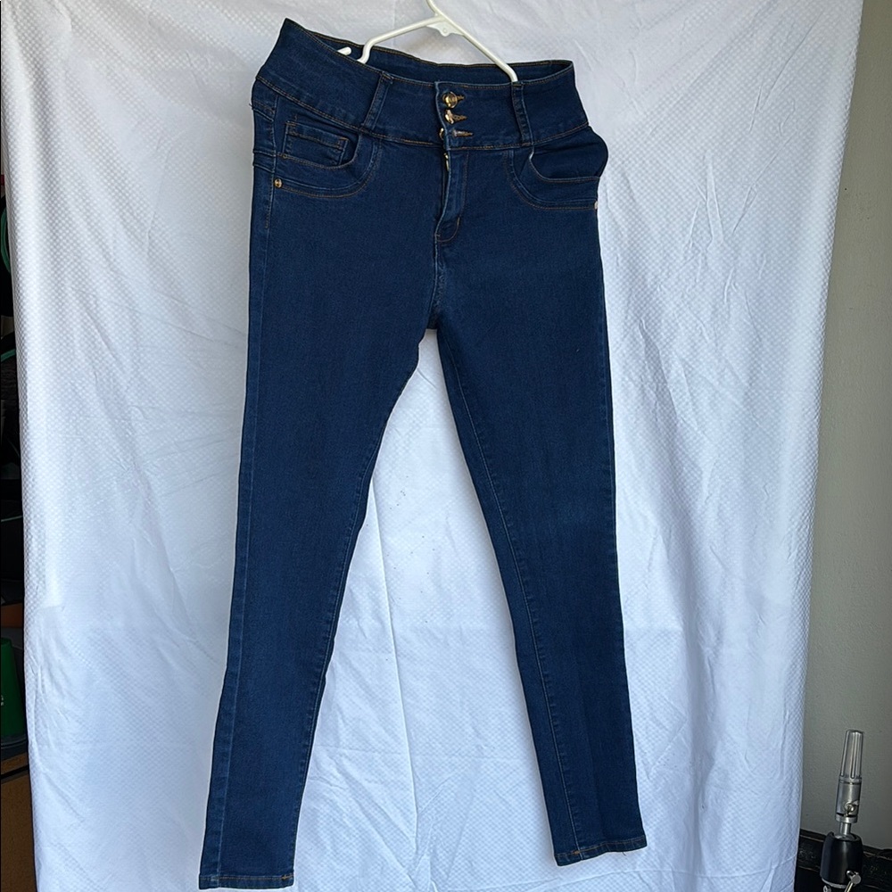 Stylish High Rise Dark Blue Women's Jeans